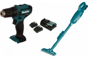Изображение Набор аккумуляторного инструмента Makita CLX226X1 (рель-шуруповерт DF333DZ + пылесос CL106FDZ)