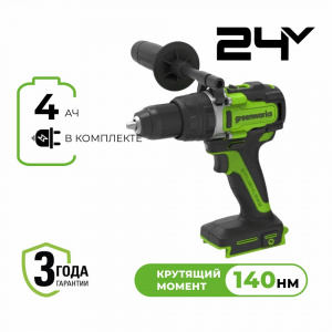 Изображение GD24DD140 Дрель-шуруповерт Greenworks 3707607CUB