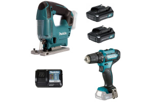 Изображение Набор аккумуляторного инструмента Makita CLX237 (лобзик JV101DZ + дрель-шуруповерт DF333DZ)