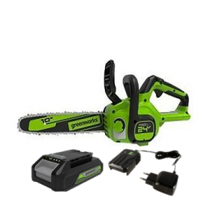 Изображение G24CS25K4  Цепная пила аккум 24V, 25см, c АКБ 2Ач и ЗУ Greenworks 2007707UA