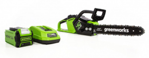 Изображение Аккумуляторная бесщеточная цепная пила Greenworks GD40CS15K4  (2005707UB)