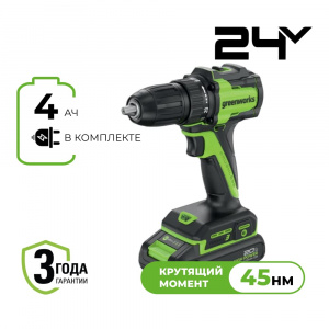 Изображение DD345 Дрель-шуруповерт Greenworks 3708307